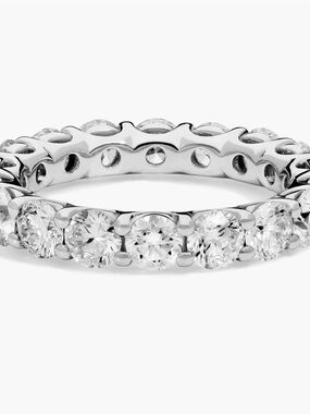 Blue Nile Low Dome Basket Lab Diamond Eternity Ring in 14K White Gold 3Ct